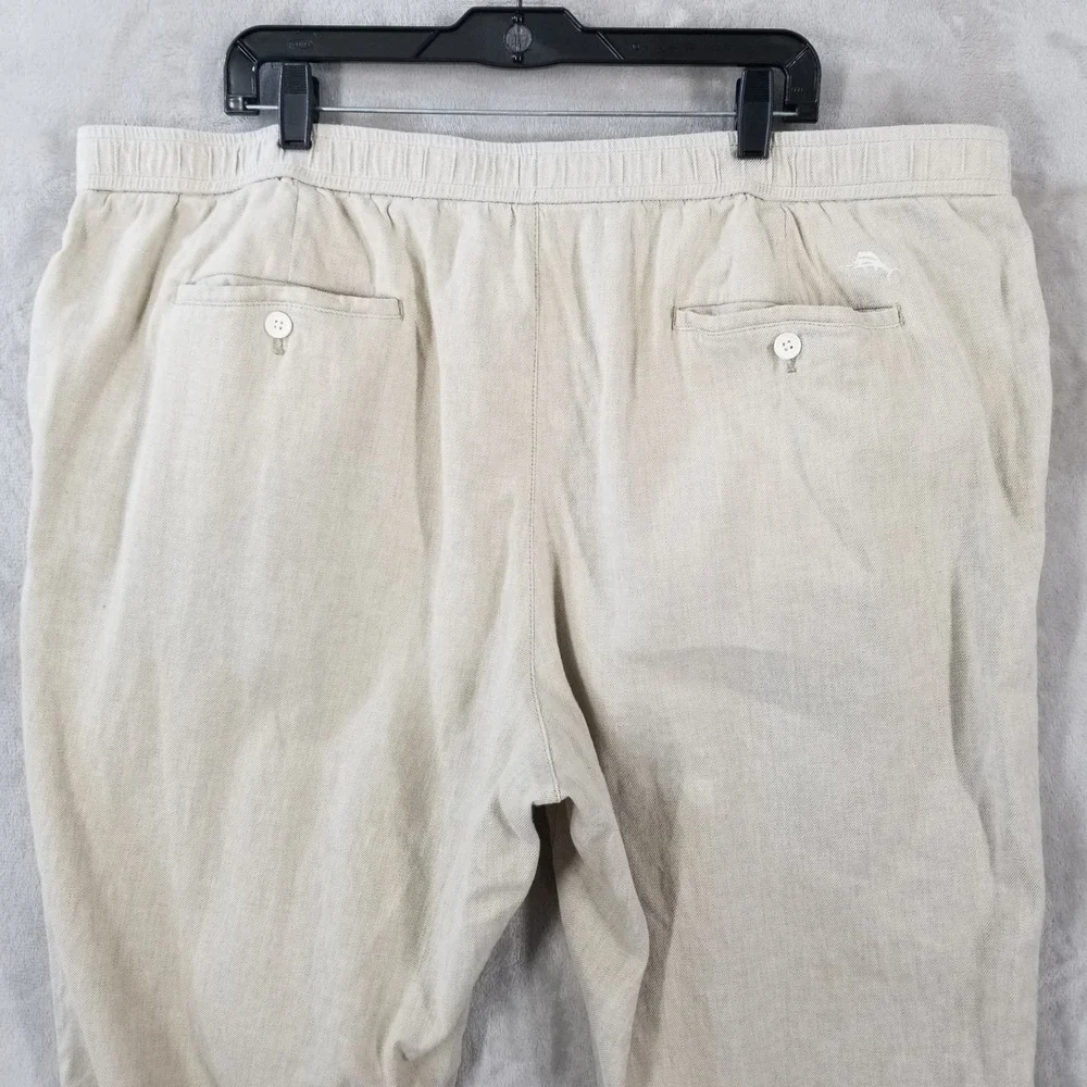 Tommy Bahama Pants Mens 2XLT Linen Cotton Beige Relaxed Beach Trousers Cruise